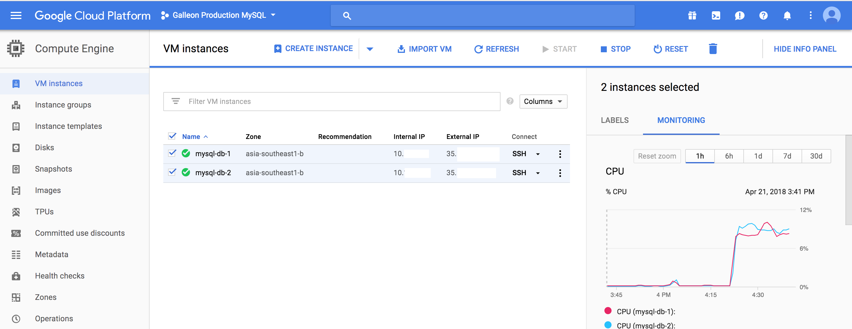 Viewing your nodes on the GCP Console
